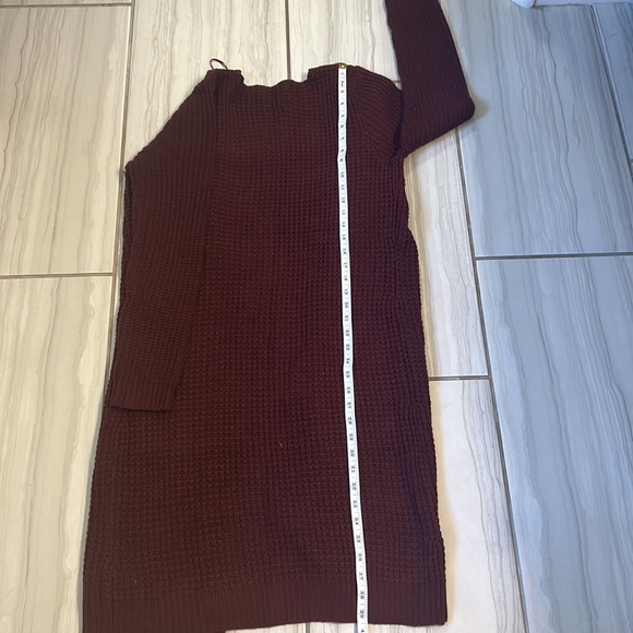 Ambiance Knit Burgundy Large Duster Long Cardigan - Picture 3 of 4